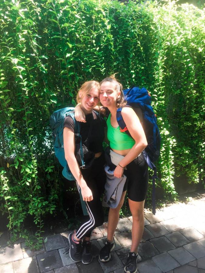 Stellar Capsules Hostel Seminyak Kültér fotó Two hikers on the Camino de Santiago in Galicia, Spain
